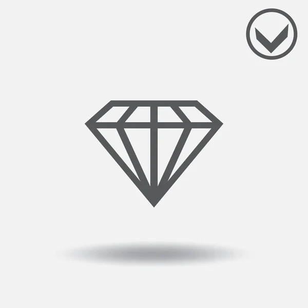 Diamant-Icon-Vektor. Webdesign-Stil — Stockvektor