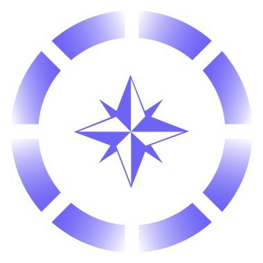 Siyah Rüzgar gülü beyaz izole