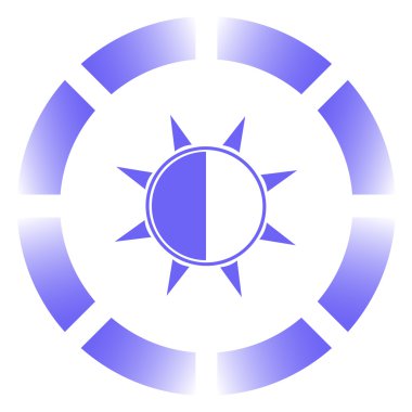 Parlaklık simgesi, vektör çizim. Düz tasarım stili.