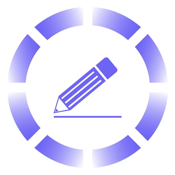 Pencil vector icon in blue on a white background. — Stock Vector