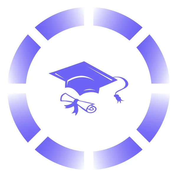 Graduazione cap simbolo stock vector — Vettoriale Stock