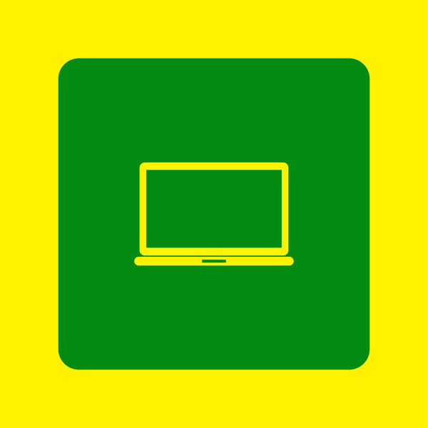 Laptop with blank screen isolated web icon