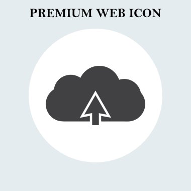 Bulut upload simgesi. Web vektör