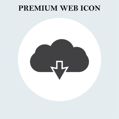 Bulut indir simgesi. Web vektör