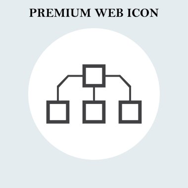 Akış şeması simge vektör. Web tasarım stili