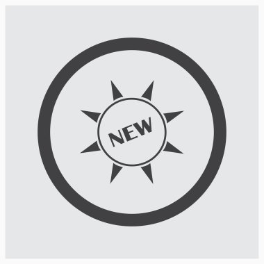 Yeni işareti simgesi. Web tasarım stili