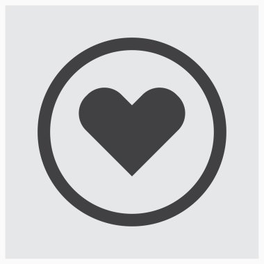 Kalp simge vektör. Web tasarım stili