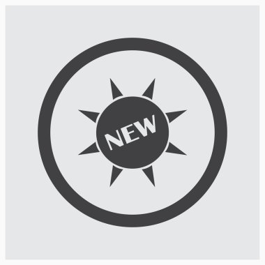 Yeni işareti simgesi. Web tasarım stili