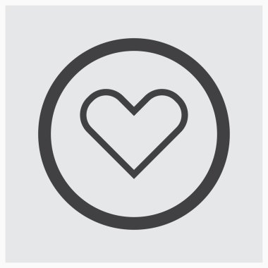 Kalp simge vektör. Web tasarım stili