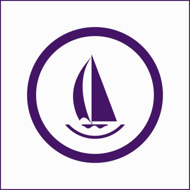 yelkenli tekne simge vektör eps