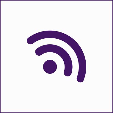 RSS simgesi düz stil ikonu. Vektör çizim