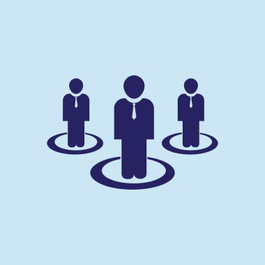 İletişim kavramı insan kalabalığı. Mavi izole