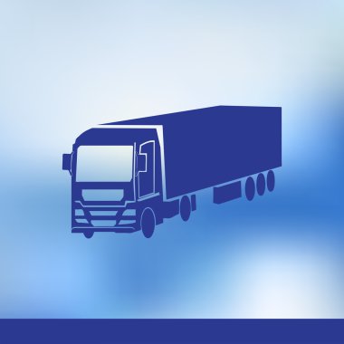 Büyük kamyon simge vektör. Web tasarım stili
