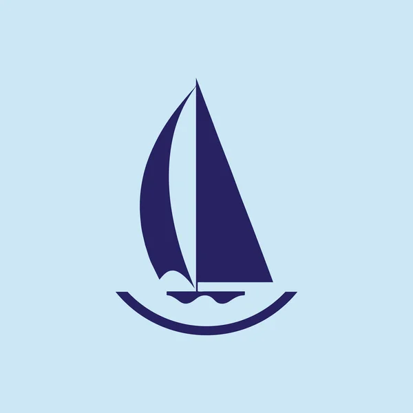 帆ボート web アイコン ベクトル — ストックベクタ
