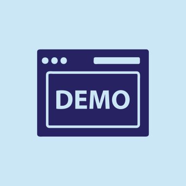 Demo tarayıcı simgesini kavramı web düğmeleri. Vektör