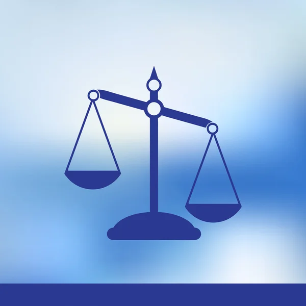 Empty scales on blue background. Flat style. Justice, law, decision