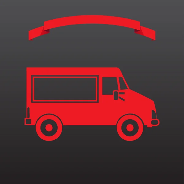 Car icon vector on black background. Vector illustration. — Stock Vector