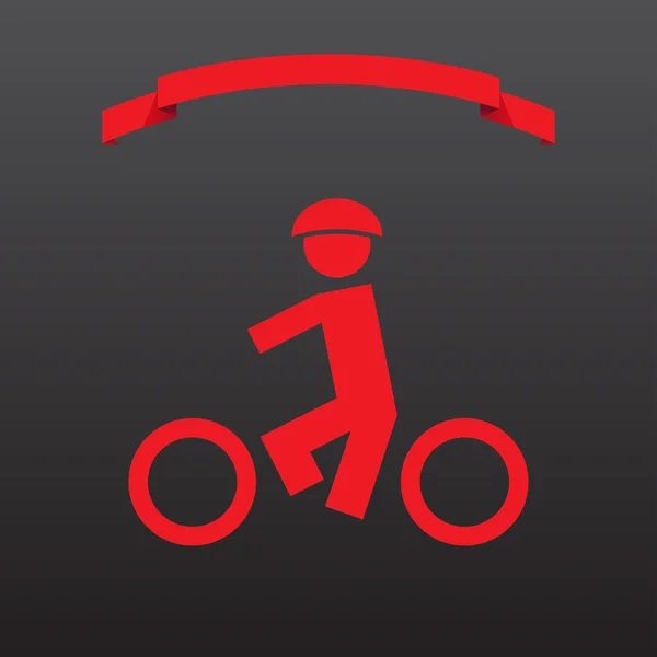 Icône de contour de vélo, style moderne minimaliste design plat — Image vectorielle