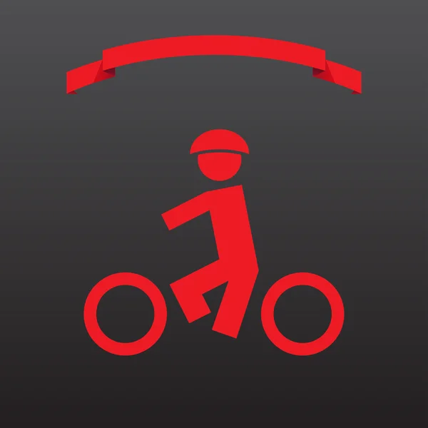 Fiets overzicht pictogram, minimale platte moderne stijl — Stockvector