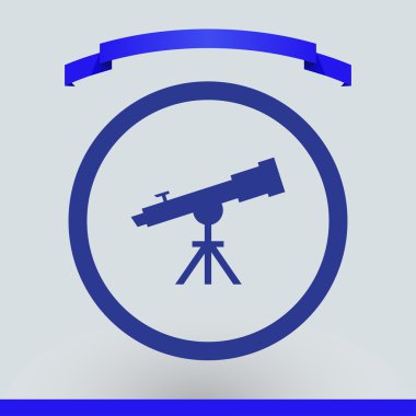 Spyglass vektör simgesi. Düz tasarım stili