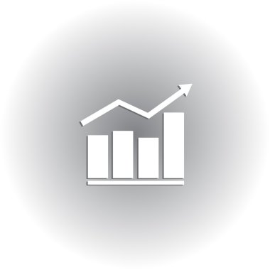 Gri arka plan üzerinde izole trendy düz stil pasta grafik simgesini.