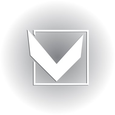 onay işareti vektör Icon - beyaz çizim