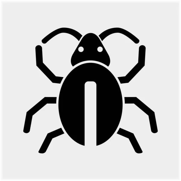 Imagen Vectorial Icono Del Escarabajo Vector Esto Insecto Escarabajo Negro — Vector de stock