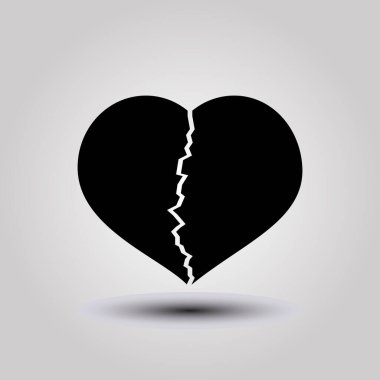 kırık karikatür kalp simgesi resmi.. vektör resmi