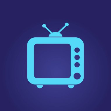Tv Simgesi gri arkaplanda izole edildi. İnternet sitenizin tasarımı için televizyon sembolü, logo, uygulama, UI. Vektör illüstrasyonu, EPS10.