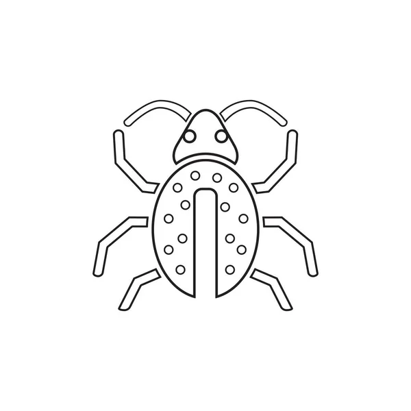 Жучок Большой Жук Белом Фоне Свободно Нарисованный Вручную Логотип Эскизный — стоковый вектор