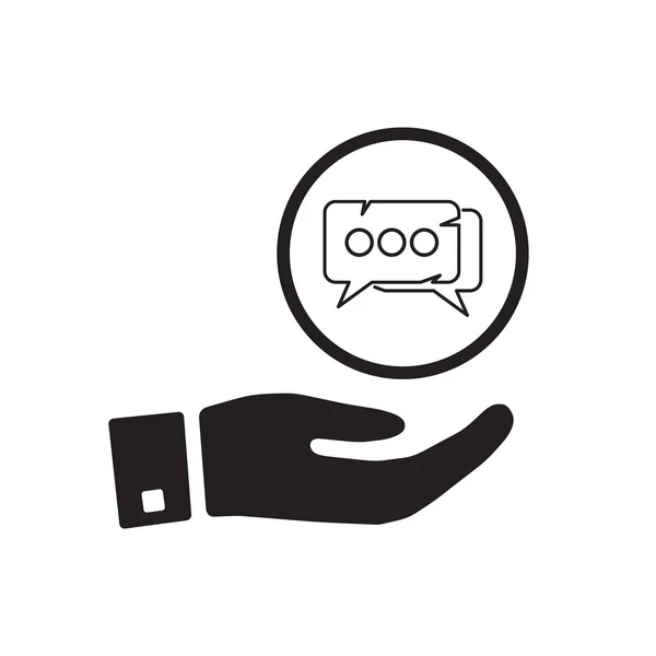 Pictografía Del Signo Del Habla Mano Chatear Comunicar Logotipo Icono — Vector de stock