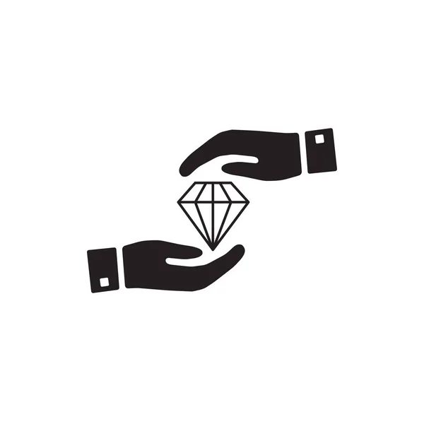 Icône Ligne Diamant Signe Vectoriel Contour Pictogramme Style Linéaire Isolé — Image vectorielle