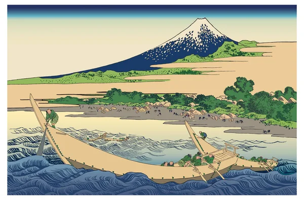 Vector illustration of Ukiyo-e