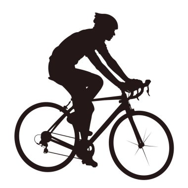 Yol bisikleti süren bir adamın silüeti.