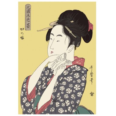 Kitagawa Utamaro 'nun Edo dönemi tahta baskı 