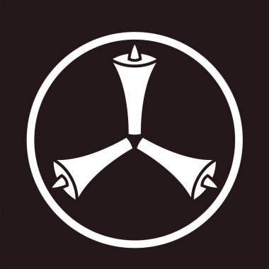 This is an illustration of the traditional Japanese crest, the candle crest.