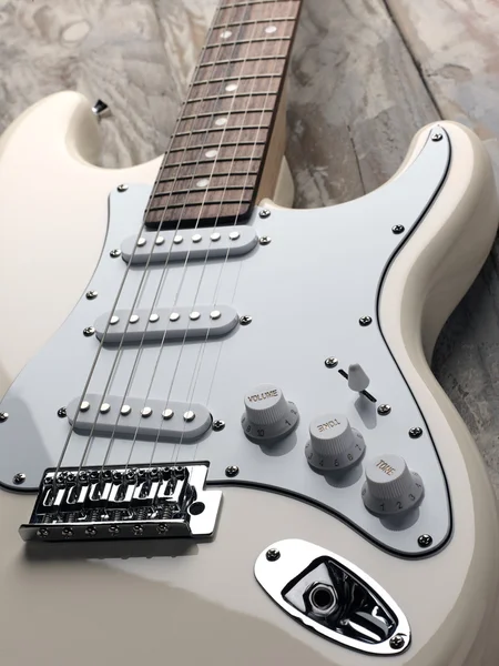 Bej elektro gitar — Stok fotoğraf