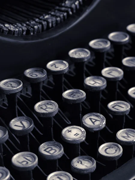 Ancienne machine à écrire, technique de changement de ton . — Photo