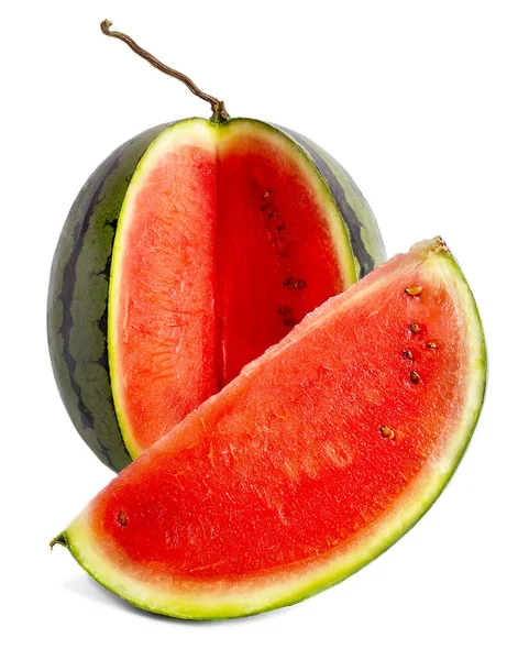 Cut Ripe Red Watermelon White Background — Stock Photo, Image