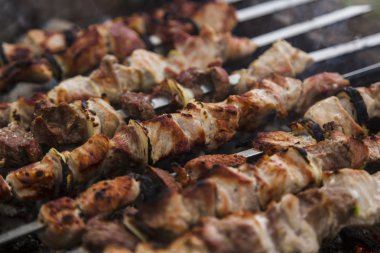 Hazırlanan bir mangal şiş kebap