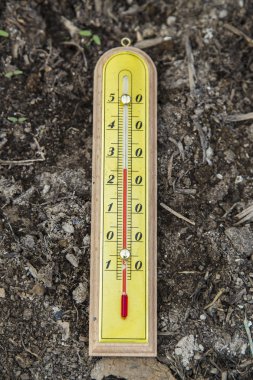 Açık ahşap termometre