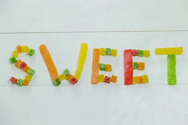 Sweet word made from dried pineapple — Stock Photo, Image