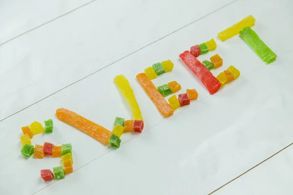Palabra dulce con frutas confitadas —  Fotos de Stock