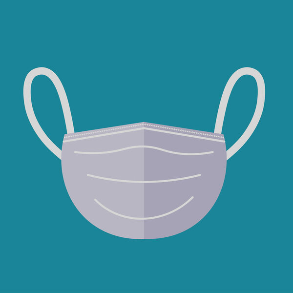 Realistic Protective Medical face mask Front side vector