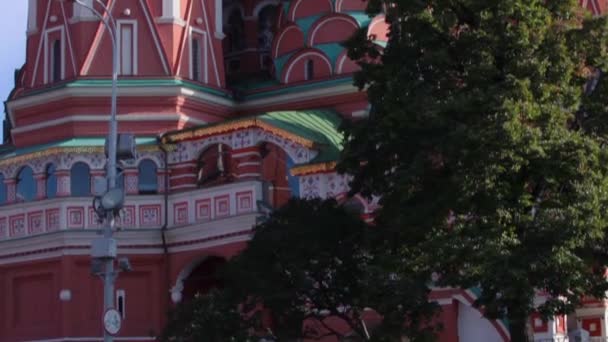 St Basil'in kilise panorama, Kızıl Meydan, Moskova, Rusya — Stok video