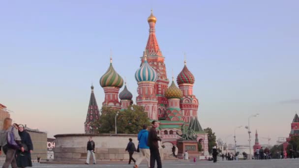St. Basilius Kirche, Roter Platz Zeitraffer, Moskau, Russland — Stockvideo