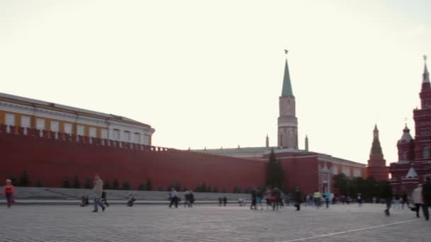 Панорама Червоної площі у вечірній час, Москва, Росія — стокове відео