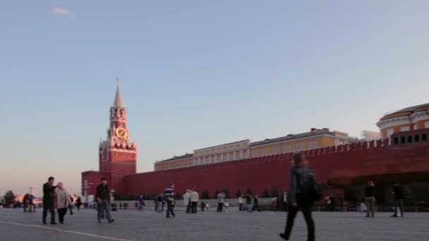 A Vörös tér panorámáját este, Moszkva, Oroszország — Stock videók