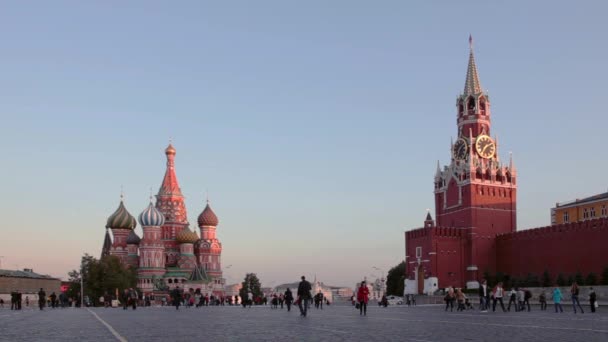 Panorama of Red Square in the evening, Moscow, Russia — Stock Video