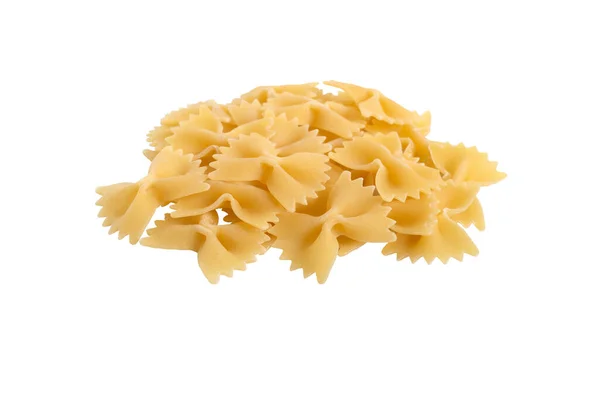 Heap Uncooked Farfalle Pasta Isolated White Background — Stock Photo, Image
